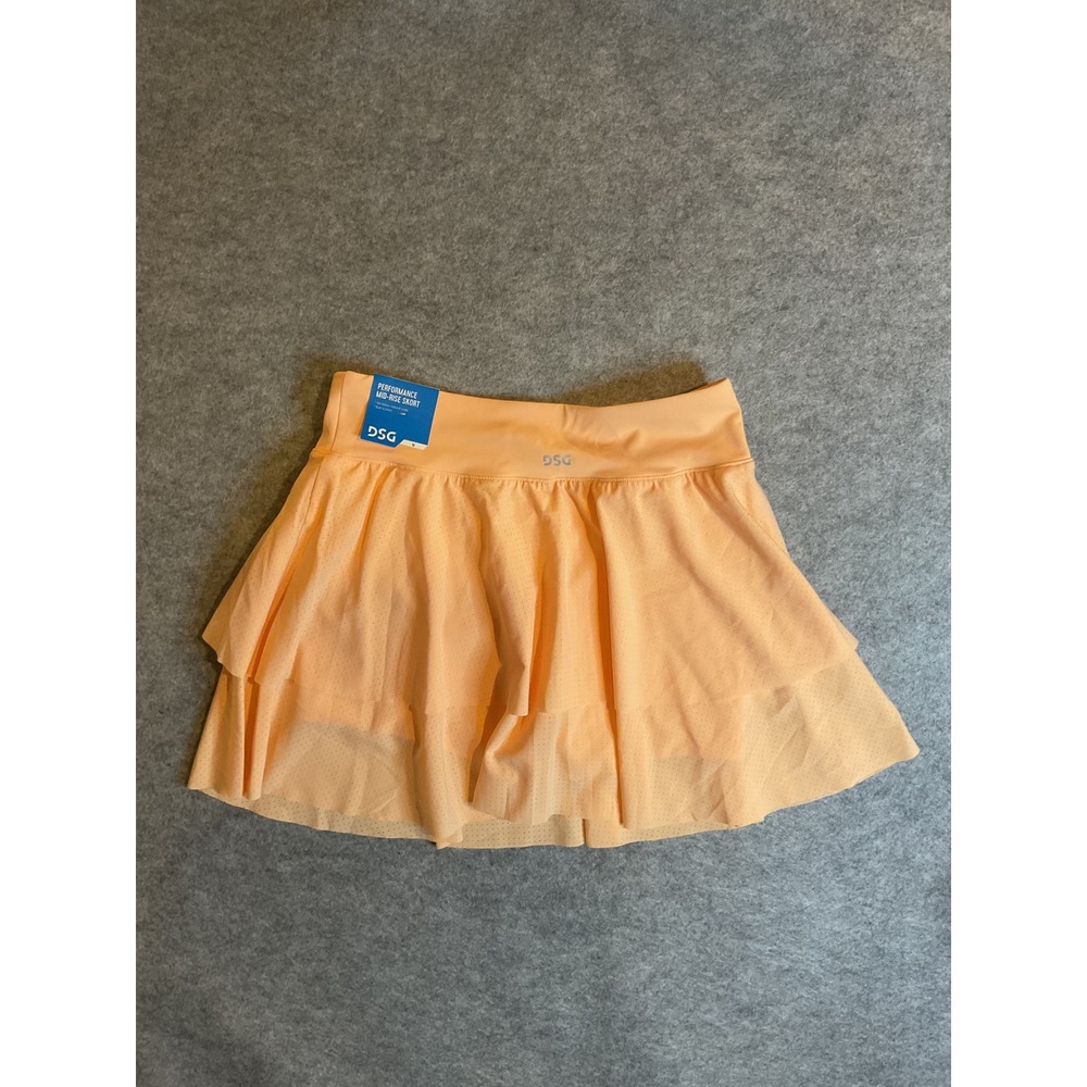 DSG Girls Mid-Rise Skort Peach Orange Athletic Tennis Skirt Size M 10-12 NWT - Picture 10 of 12
